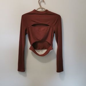 Forever 21 size medium cut out crop long sleeve shirt excellent condition!